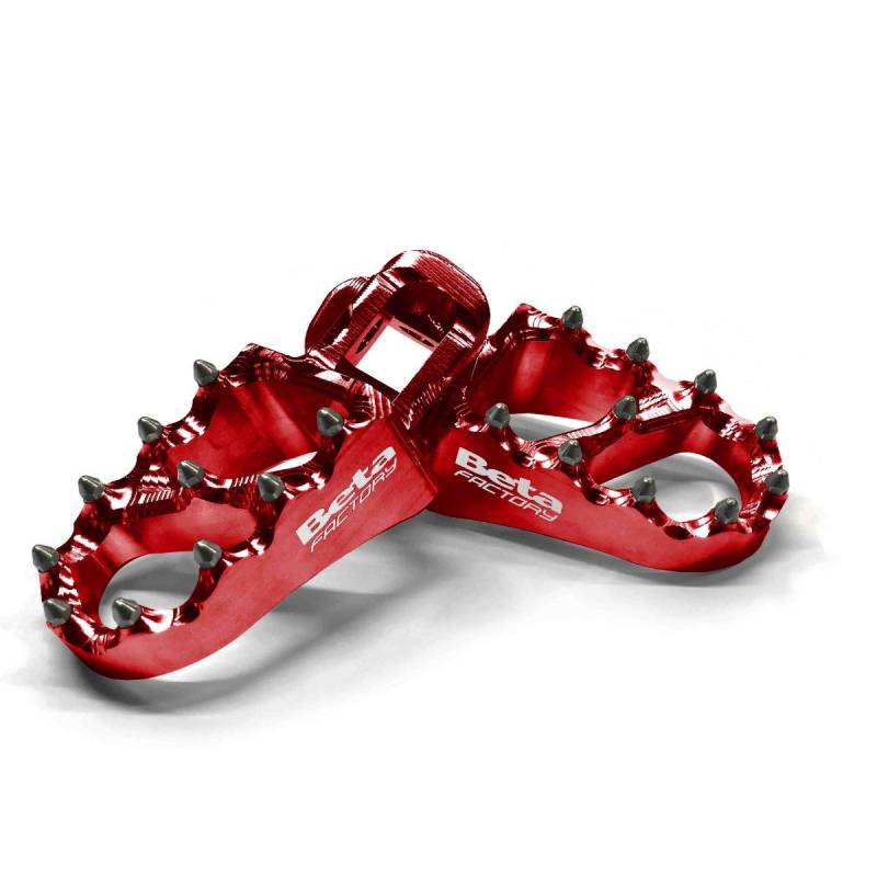 REPOSE-PIEDS - KIT RED RR BETA KIT REPOSE-PIEDS ERGAL ANODISE ROUGE BETA RR 125/200/250/300 2T - 350/390/430/480 RR 4T (2020-2022) origine BETA -DISPO