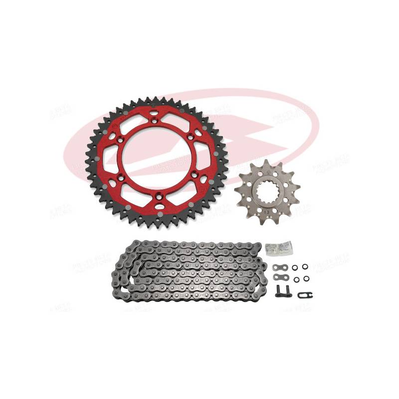 KIT CHAINE ALU 13X48/520-114 BETA RR 4T 400/430/450/480/498 (2014-2019) - CHAINE 520 O RING.RENFORCEE KIT CHAINE ALU 13X48/520-114 BETA RR 4T 400/430/450/480/498 (2014-2019) - CHAINE 520 O RING.RENFORCEE avec Attache Rapide origine AZMOTORS -DISPO