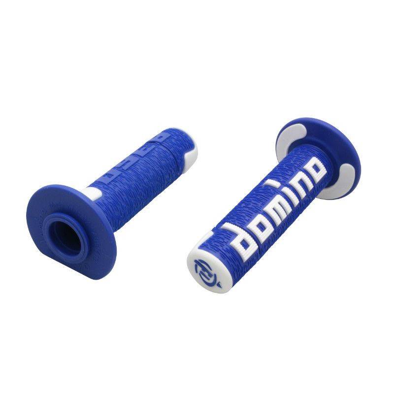 REVETEMENT POIGNEE DOMINO OFF ROAD A360 BLEU/BLANC (120 mm) (PAIRE) -DOMINO ORIGINE- REVETEMENT POIGNEE DOMINO OFF ROAD A360 BLEU/BLANC (120 mm) (PAIRE) -DOMINO ORIGINE- origine AZMOTORS -DISPO