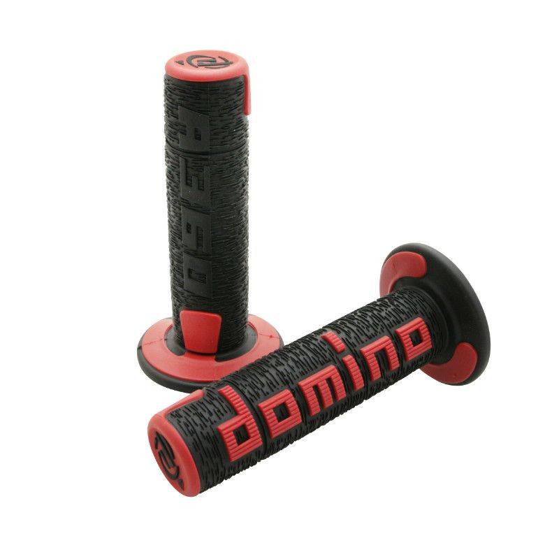 REVETEMENT POIGNEE DOMINO OFF ROAD A360 NOIR/ROUGE (120 mm) (PAIRE) -DOMINO ORIGINE- REVETEMENT POIGNEE DOMINO OFF ROAD A360 NOIR/ROUGE (120 mm) (PAIRE) -DOMINO ORIGINE- origine AZMOTORS -DISPO