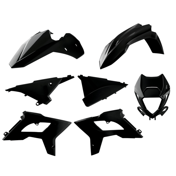 KIT PLASTIQUES RESTYLING BETA ENDURO RR 2013-17 POLISPORT NOIR BETA RR 2T,4T - ENDURO KIT PLASTIQUES RESTYLING POLISPORT NOIR- MODÃˆLES 2013-17 origine AZMOTORS -DISPO
