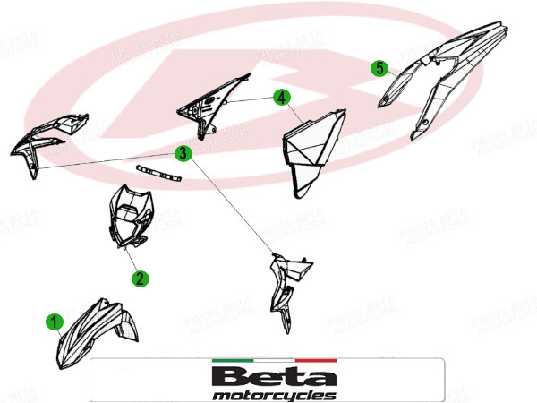 KIT CARENAGES BLANC ORIGINE BETA RR 2T XTRAINER 300/250 (2020-2022) KIT CARENAGES BLANC ORIGINE RR 2T XTRAINER 300/250 (2020-2022) origine BETA -DISPO