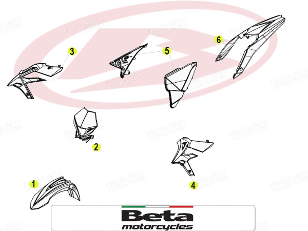 KIT CARENAGES BLANC ORIGINE BETA RR 2T XTRAINER 300/250 (2015-2019) KIT CARENAGES BLANC ORIGINE RR 2T XTRAINER 300/250 (2015-2019) origine BETA -DISPO