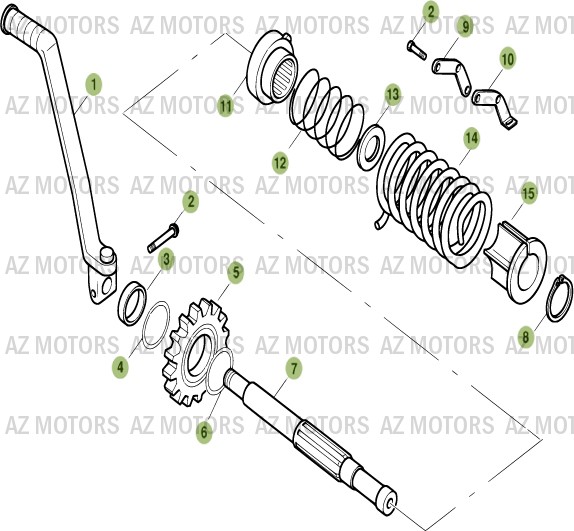 Kick Starter AZMOTORS PiÃ¨ces ALP 125cc [2007]