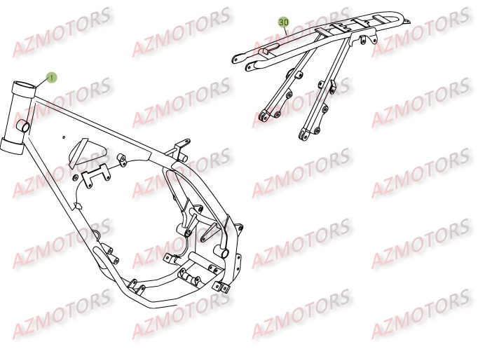 Chassis AZMOTORS PiÃ¨ces Beta RE 125 4T - 2009
