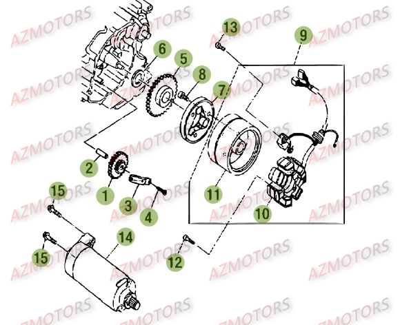 Demarrage Electrique AZMOTORS PiÃ¨ces Beta RE 125 4T - 2009