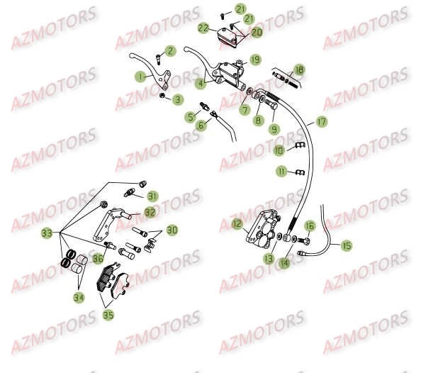 Freins Avant AZMOTORS PiÃ¨ces Beta RE 125 4T - 2009