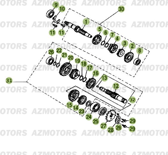 Boite A Vitesses AZMOTORS PiÃ¨ces Beta RE 125 4T - 2015-2014-2013