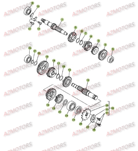 Boite A Vitesses AZMOTORS PiÃ¨ces Beta RE 125 4T - 2008