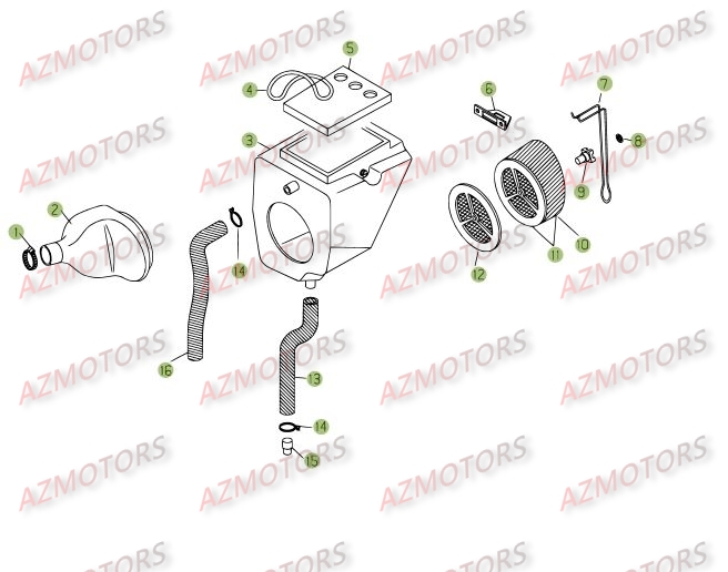 Boitier Du Filtre AZMOTORS PiÃ¨ces Beta RE 125 4T - 2008