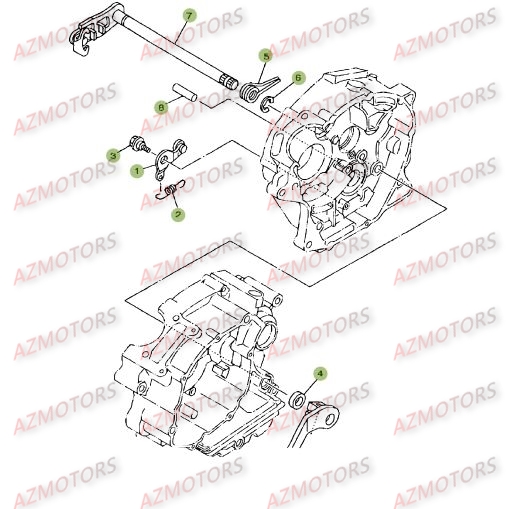 Commandes De Boite A Vitesses 2 AZMOTORS PiÃ¨ces Beta RE 125 4T - 2008