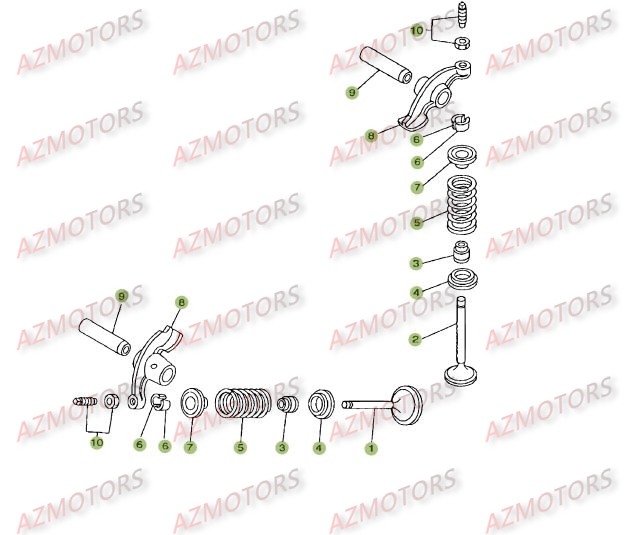 Cylindre Culasse Distribution 2 AZMOTORS PiÃ¨ces Beta RE 125 4T - 2008