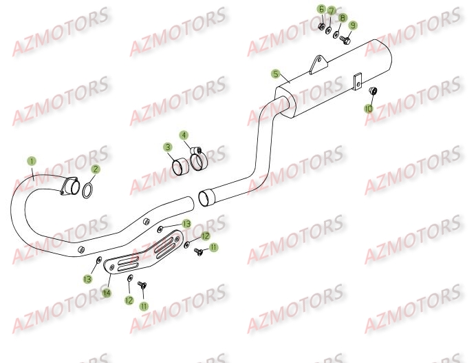 Echappement AZMOTORS PiÃ¨ces Beta RE 125 4T - 2008