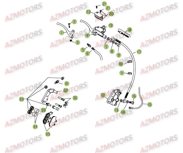 Frein Avant AZMOTORS PiÃ¨ces Beta RE 125 4T - 2008