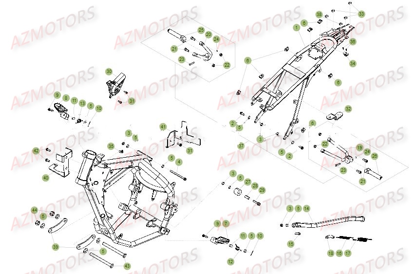Accessoires Du Chassis AZMOTORS PiÃ¨ces Beta RE 125 4T - 2016