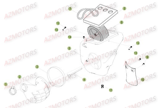 Filtre A Air AZMOTORS PiÃ¨ces Beta RE 125 4T - 2016