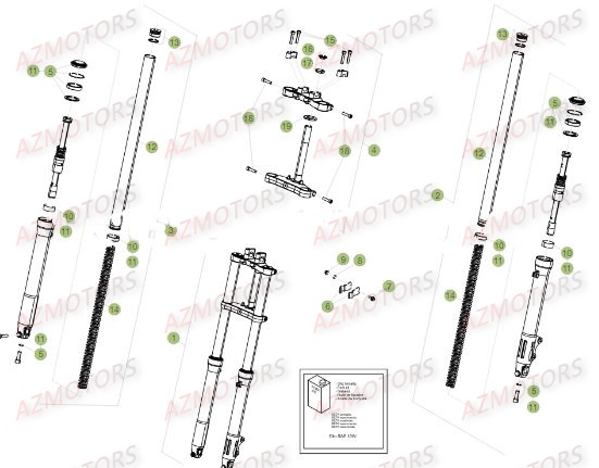 Fourche AZMOTORS PiÃ¨ces Beta RE 125 4T - 2016