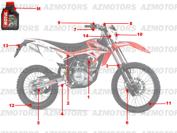 1 Consommables AZMOTORS PiÃ¨ces Beta RR 125 Enduro 4T - 2015-2014-2013