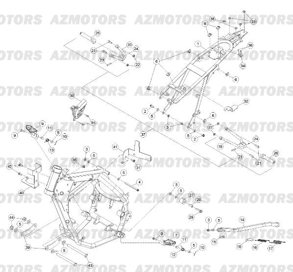 Accessoires Du Chassis AZMOTORS PiÃ¨ces Beta RR 125 Enduro 4T - 2015-2014-2013