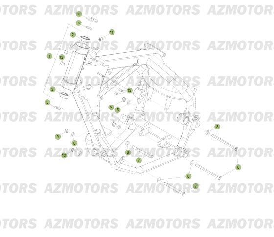 Chassis AZMOTORS PiÃ¨ces Beta RR 125 Enduro 4T - 2015-2014-2013