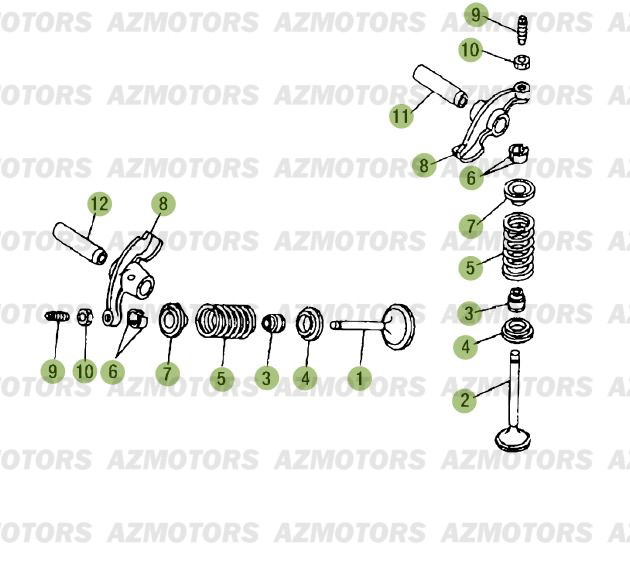 Cylindre Culasse Distribution 2 AZMOTORS PiÃ¨ces Beta RR 125 Enduro 4T - 2015-2014-2013
