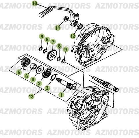Kick Starter AZMOTORS PiÃ¨ces Beta RR 125 Enduro 4T - 2015-2014-2013