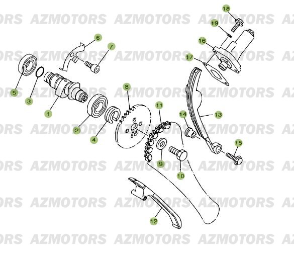 Cylindre Culasse Distribution 3 AZMOTORS PiÃ¨ces Beta RR 125 Enduro 4T - 2007