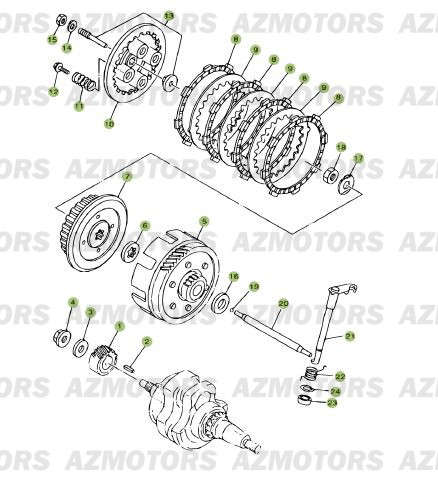 Transmission Embrayage AZMOTORS PiÃ¨ces Beta RR 125 Enduro 4T - 2007