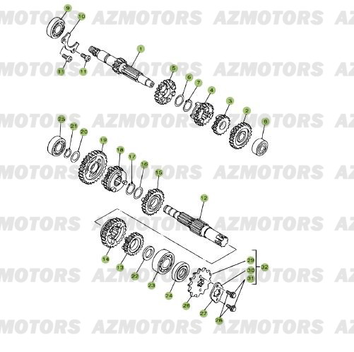 Boite A Vitesses AZMOTORS PiÃ¨ces Beta RR 125 Enduro 4T EURO3 - 2008