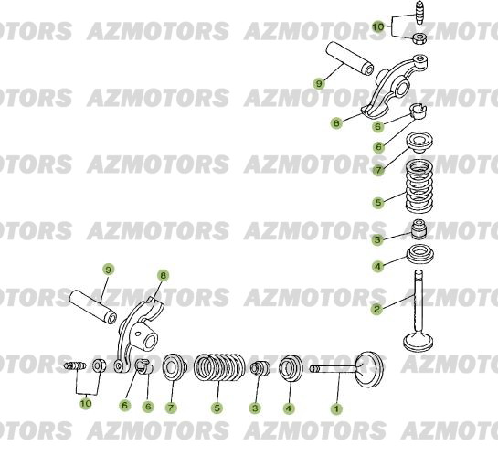 Cylindre Culasse Distribution 2 AZMOTORS PiÃ¨ces Beta RR 125 Enduro 4T EURO3 - 2008