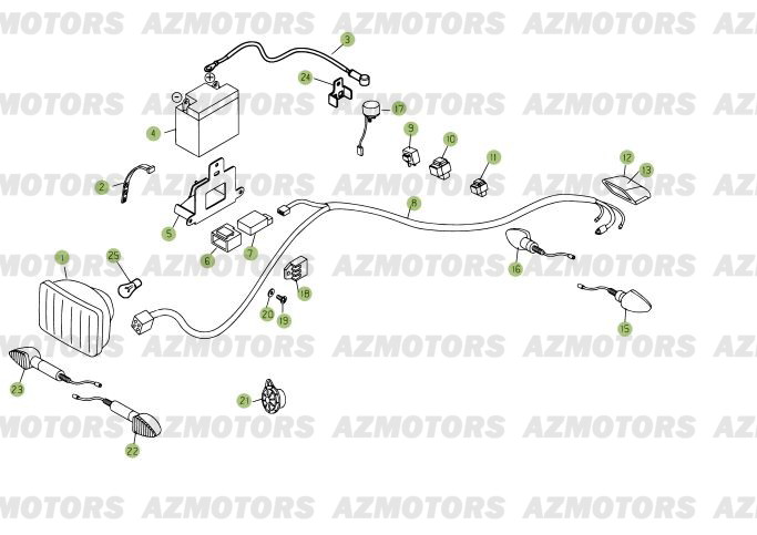 Installation Electrique AZMOTORS PiÃ¨ces Beta RR 125 Enduro 4T EURO3 - 2008