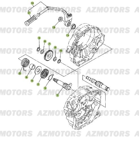 Kick Starter AZMOTORS PiÃ¨ces Beta RR 125 Enduro 4T EURO3 - 2008