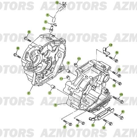 Carter AZMOTORS PiÃ¨ces Beta RR 125 Enduro 4T - 2009