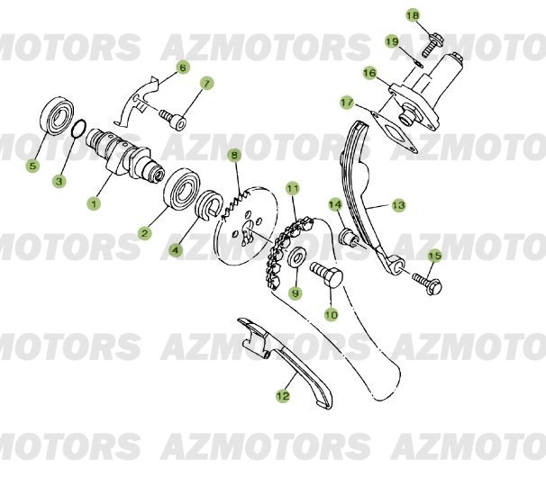 Cylindre   Culasse   Distribution 3 AZMOTORS PiÃ¨ces Beta RR 125 Enduro 4T - 2009