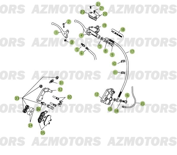 Freins Avant AZMOTORS PiÃ¨ces Beta RR 125 Enduro 4T - 2009