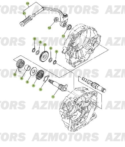 Kick   Starter AZMOTORS PiÃ¨ces Beta RR 125 Enduro 4T - 2009