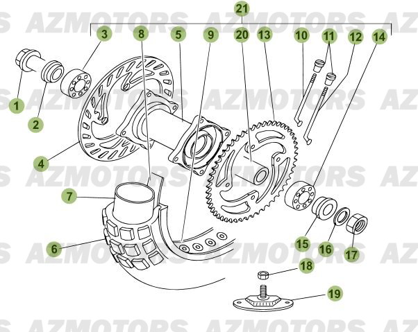 Roue Arriere AZMOTORS PiÃ¨ces Beta RR 125 Enduro 4T - 2009