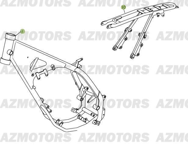 Chassis AZMOTORS PiÃ¨ces Beta RR 125 Enduro 4T - 2012/2010 CHASSIS 001052 Ã  001140