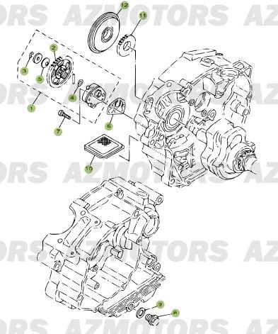Circuit De Lubrification AZMOTORS PiÃ¨ces Beta RR 125 Enduro 4T - 2012/2010 CHASSIS 001052 Ã  001140