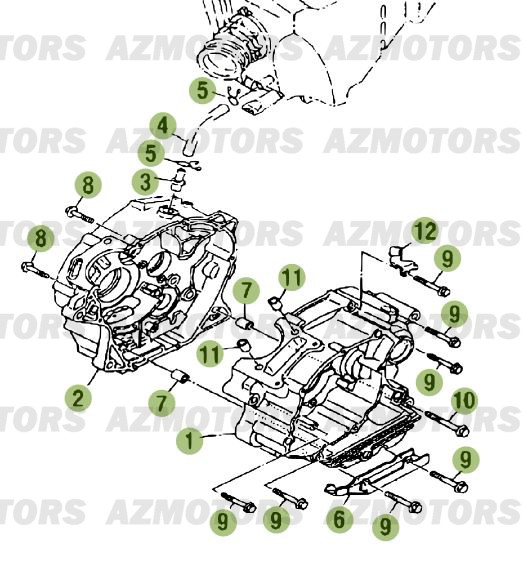 Carter AZMOTORS PiÃ¨ces Beta RR 125 Enduro 4T - 2012/2010 CHASSIS 001141 Ã  999999 