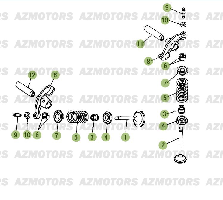 Cylindre   Culasse   Distribution 2 AZMOTORS PiÃ¨ces Beta RR 125 Enduro 4T - 2012/2010 CHASSIS 001141 Ã  999999 