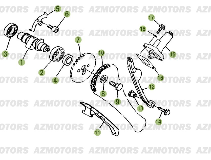Cylindre   Culasse   Distribution 3 AZMOTORS PiÃ¨ces Beta RR 125 Enduro 4T - 2012/2010 CHASSIS 001141 Ã  999999 