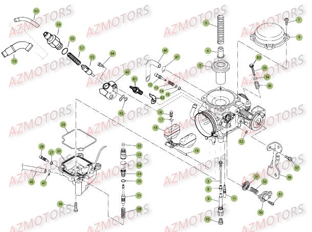 Carburateur AZMOTORS PiÃ¨ces Beta RR 125 LC Enduro 4T - 2015