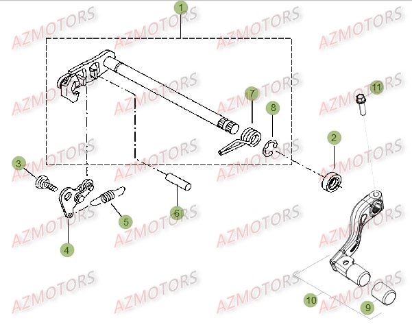 Commande Boite A Vitesses 2 AZMOTORS PiÃ¨ces Beta RR 125 LC Enduro 4T - 2015