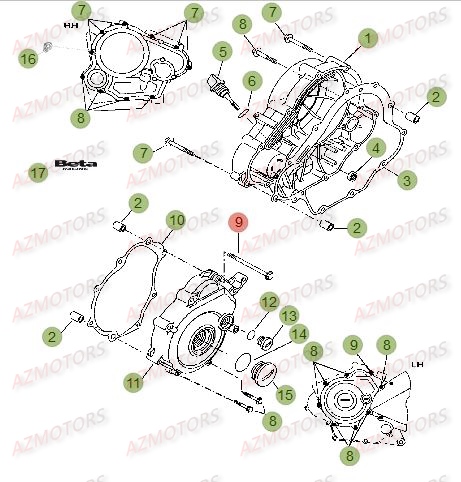 Carter D Embrayage AZMOTORS PiÃ¨ces Beta RR 125 LC Enduro 4T - 2017