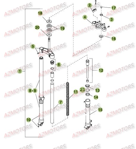 Fourche AZMOTORS PiÃ¨ces BETA RR 125 SM 4T - [2007]
