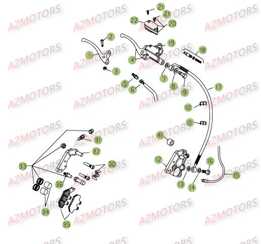 Freins.1 AZMOTORS PiÃ¨ces BETA RR 125 SM 4T - [2007]
