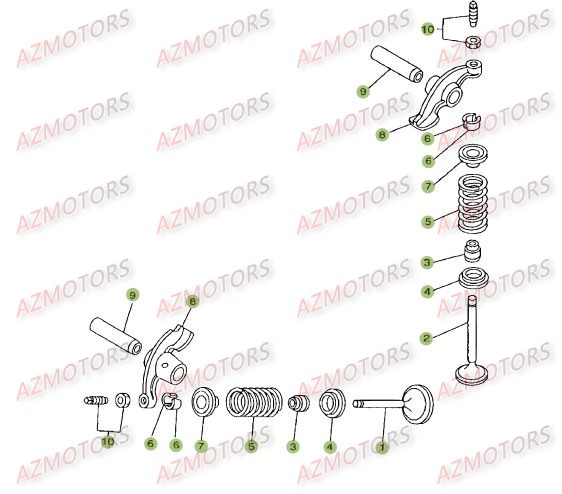 Cylindre   Culasse   Distribution 2 AZMOTORS PiÃ¨ces BETA RR 125 SM 4T - [2008]
