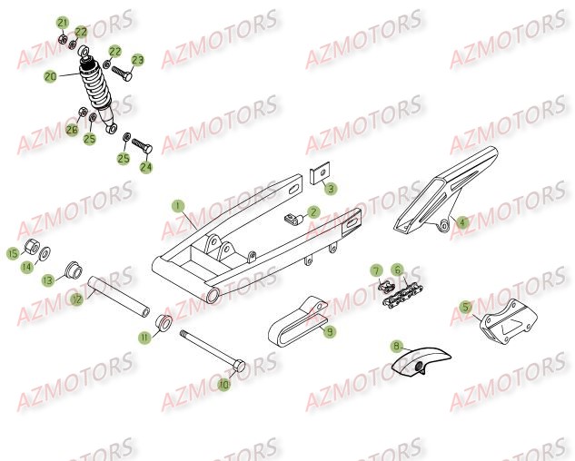 Suspension Arriere AZMOTORS PiÃ¨ces BETA RR 125 SM 4T - [2008]
