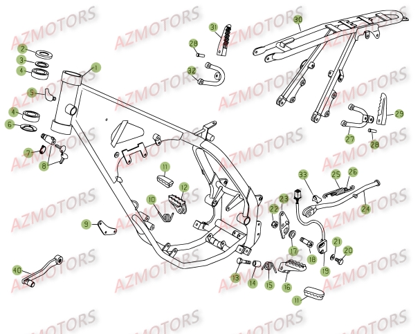 Accessoires Du Chassis AZMOTORS PiÃ¨ces BETA RR 125 SM 4T - [2009]
